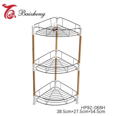 Этажерка металлическая 3-х ярусная 48*26*54.5 см черный Baizheng