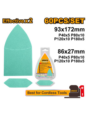 Набор шлифлистов 60 шт INGCO AKTS938660 INDUSTRIAL