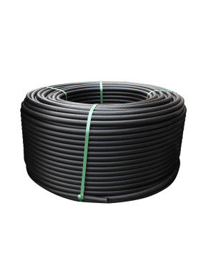 Труба ПНД 20х2,0мм SDR11 HDPE100 PN16 (16атм) Питьевая черная с синей полосой (бухта 100 м) Jakko Труба ПНД 20х2,0мм SDR11 HDPE100 PN16 (16атм) Питьевая черная с синей полосой (бухта 100 м) Jakko