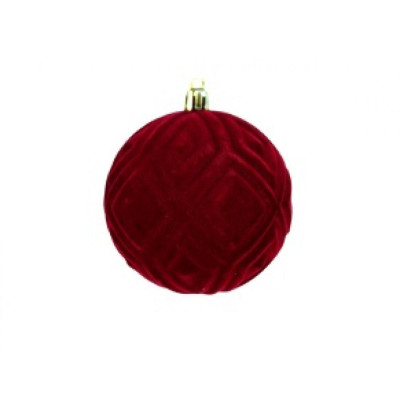 Шар пластиковый d-8 см Бархатная геометрия бургунди Там там