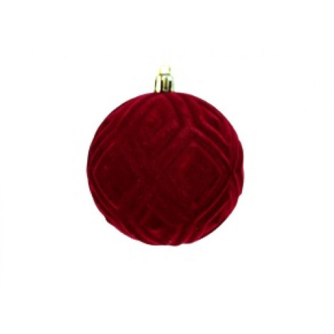 Шар пластиковый d-8 см Бархатная геометрия бургунди Там там