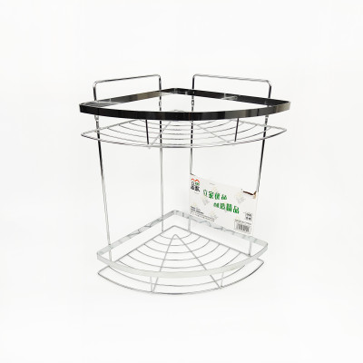 Полка металлическая для ванной 2-х ярусная 24,5*24,5*35 см угловая стальной LJ-2 Baizheng Полка металлическая для ванной 2-х ярусная 24,5*24,5*35 см угловая стальной LJ-2 Baizheng