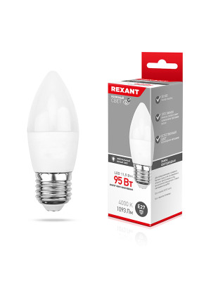 Лампа светодиодная E27 11,5 Вт 4000 K свеча 1093 лм Rexant