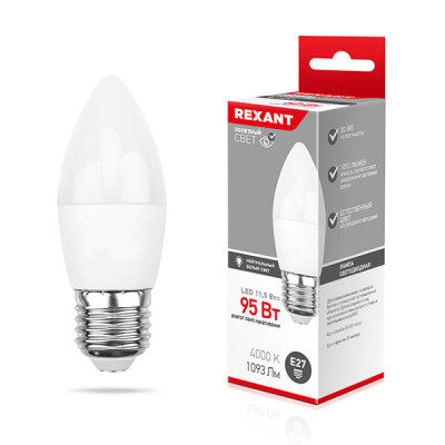 Лампа светодиодная E27 11,5 Вт 4000 K свеча 1093 лм Rexant