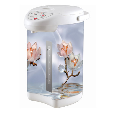 Термопот 5,5 л 750 Вт нерж сталь колба 3 режима Цветы на белом Maxtronic