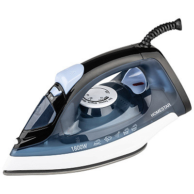 Утюг 1,8 кВт керамическое покрытие пар бело-синий HS-4012 HomeStar