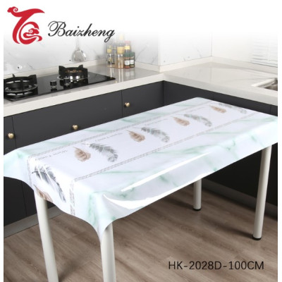 Клеенка силиконовая 1,0*20 м глянец мрамор зеленый с дорожкой из перьев в середине Baizheng Клеенка силиконовая 1,0*20 м глянец мрамор зеленый с дорожкой из перьев в середине Baizheng