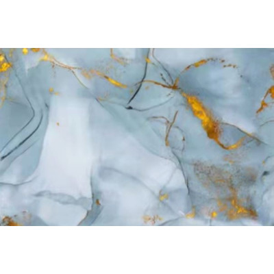 Клеенка силиконовая 1,0*20 м мрамор серо-голубой с золотом Baizheng