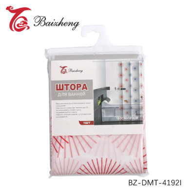 Штора для ванной PEVA 180х180см белый рисунок Baizheng BZ-DMT-4192I
