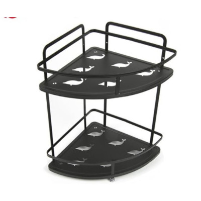 Полка металлическая для ванной 2-х ярусная угловая 34*24,5*38,5 см черный Baizheng Полка металлическая для ванной 2-х ярусная угловая 34*24,5*38,5 см черный Baizheng