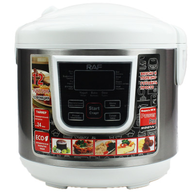 Мультиварка  6 л 900 Вт 12 программ чаша антипригарная белый Raf