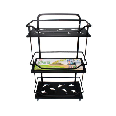 Полка металлическая для ванной 3-х ярусная 36*16*59 см черный Baizheng