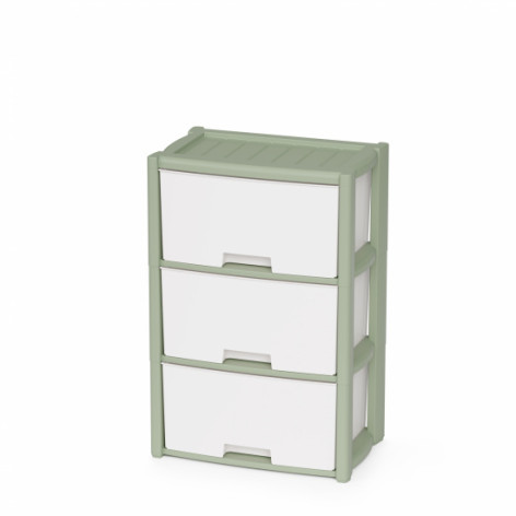 Комод пластиковый 3-х секционный 475*300*710 мм зеленый Колорит Альтернатива