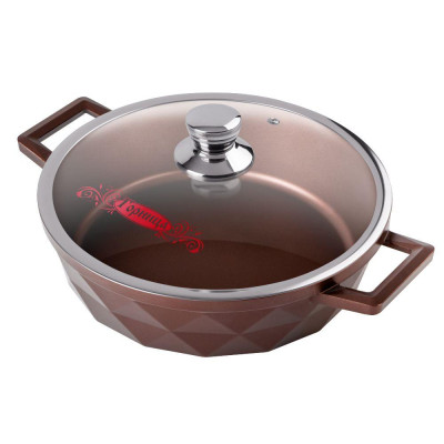 Жаровня алюминиевая 28*7 см 3,5 л стекл/крышка под упак БРИЛЛИАНТ BROWN NOVA Горница Жаровня алюминиевая 28*7 см 3,5 л стекл/крышка под упак БРИЛЛИАНТ BROWN NOVA Горница