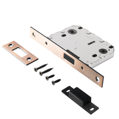 Защёлка-замок АРТ L7050-MS AС ст.медь магнитная без ручек с фиксатором АЛЛЮР Защёлка-замок АРТ L7050-MS AС ст.медь магнитная без ручек с фиксатором АЛЛЮР