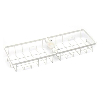 Полка металлическая для ванной 1 ярусная 30.5*10.2*4 см на смеситель белый Baizheng