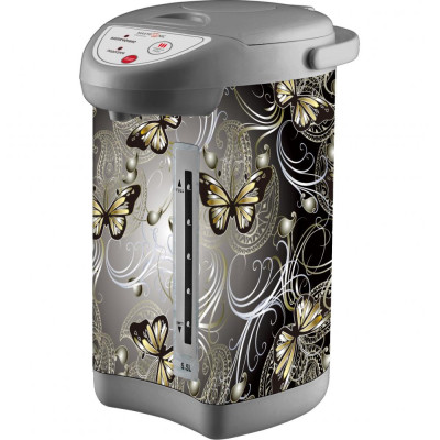 Термопот металл 5.5 л 750 Вт нерж сталь колба 3 режима серый Бабочки Maxtronic