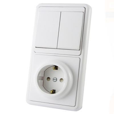 Блок (кухня-санузел) БКВР 2кл выкл + розетка 2П+З с з/ш TDM