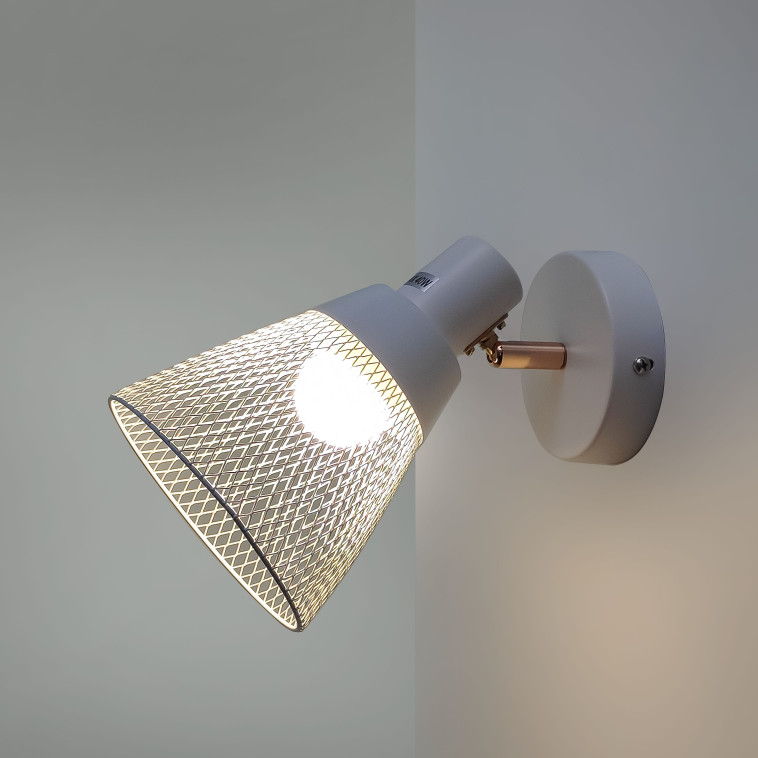 Cнимок Бра 1 плафон 20*13*23 см Е27 60Вт 4м2 плафон металл белый золото Baizheng