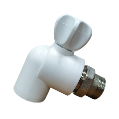 Кран шаровый PPR для радиатора угловой 20*1/2