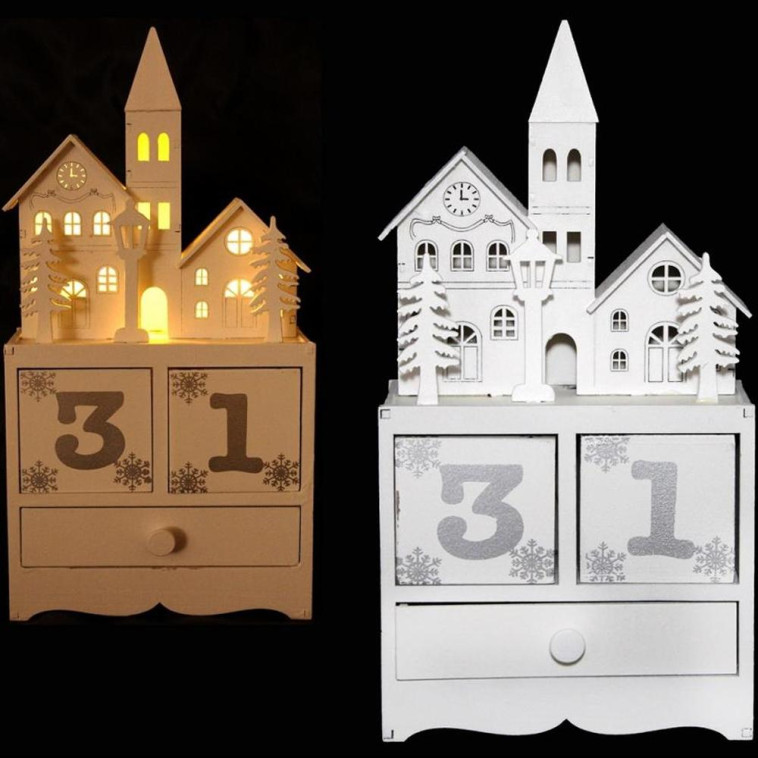 Фото Светильник светодиодный 25,2*6,5*12 см 2 led Ночной город дерево 2*АА NataM