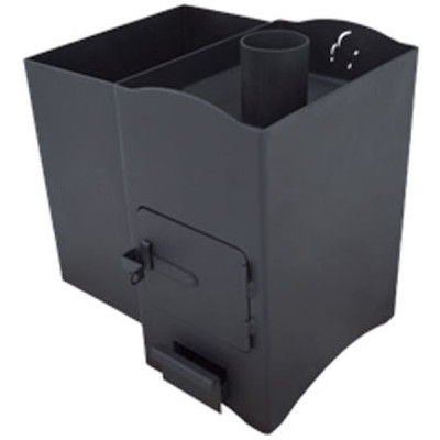 Печь банная  приварная  Огонь 6мм с баком (лев) 12 куб.м.