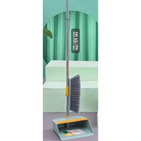 Набор пластиковый для уборки веник + совок 96*39*64 см пластик ручка зеленый BD-9090 Baizheng