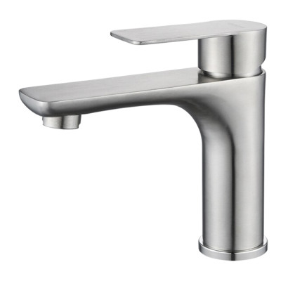 Смеситель для умывальника однорыч. 35мм гайка Нерж сталь Ledeme L71018