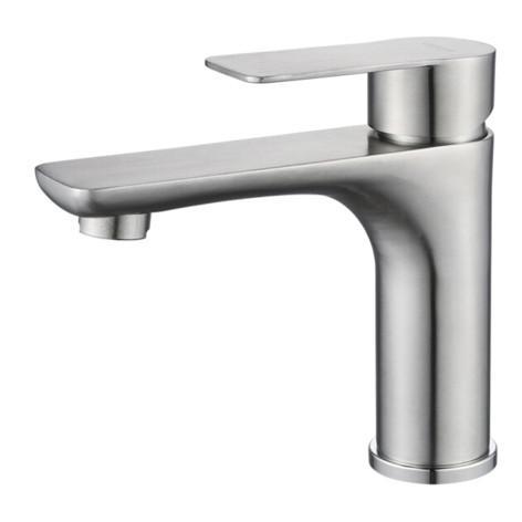 Смеситель для умывальника однорыч. 35мм гайка Нерж сталь Ledeme L71018