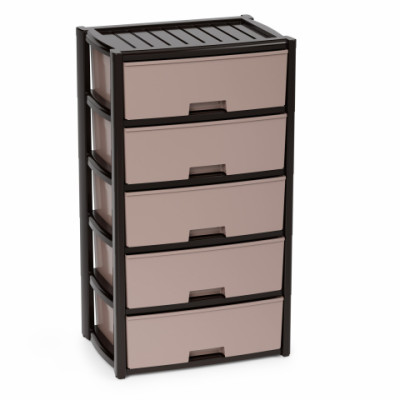 Комод пластиковый 5-ти секционный 560*390*1000 мм широкий венге Колорит Альтернатива