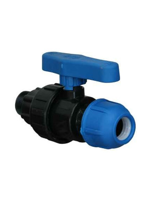 Кран шаровый наружная резьба ПНД PN10 d40*1 Кран шаровый наружная резьба ПНД PN10 d40*1