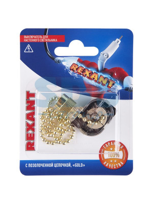 Выключатель для настенного светильника Gold (1шт.) REXANT Выключатель для настенного светильника Gold (1шт.) REXANT
