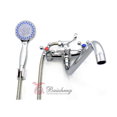 Смеситель д/ванны махов. длин. излив дивертер в корпусе+лейка+шланг Q1735-G33-X08-H37-Z30