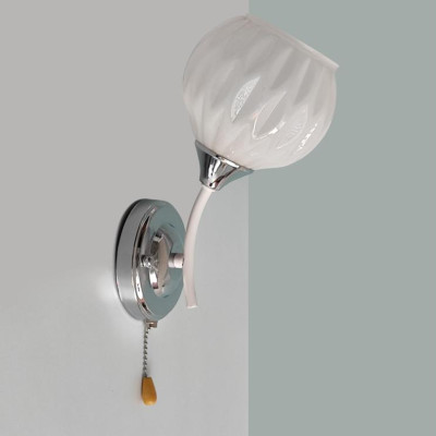 Бра 1 плафон 16*13*25 см  Е27 60Вт 4м2 плафон стекло белый хром Baizheng