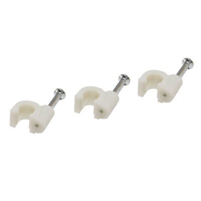 Скоба для кабеля 9мм круглая пластиковая (упак. 50шт) TDM Скоба для кабеля 9мм круглая пластиковая (упак. 50шт) TDM