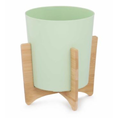 Кашпо пластиковое  1,8 л подставка светло-зеленый Алессия Альтернатива