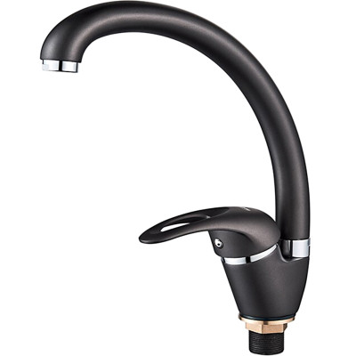 Смеситель для кухни однорыч. 40мм гайка излив высокий Серый Ledeme L5902U