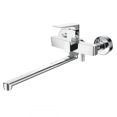 Смеситель для ванны однорыч. 26мм длин. излив дивертор в корп. Латунь Хром Ledeme L2291