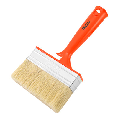 Кисть плоская 120*35мм, пластиковая ручка, смешанная щетина DECOR