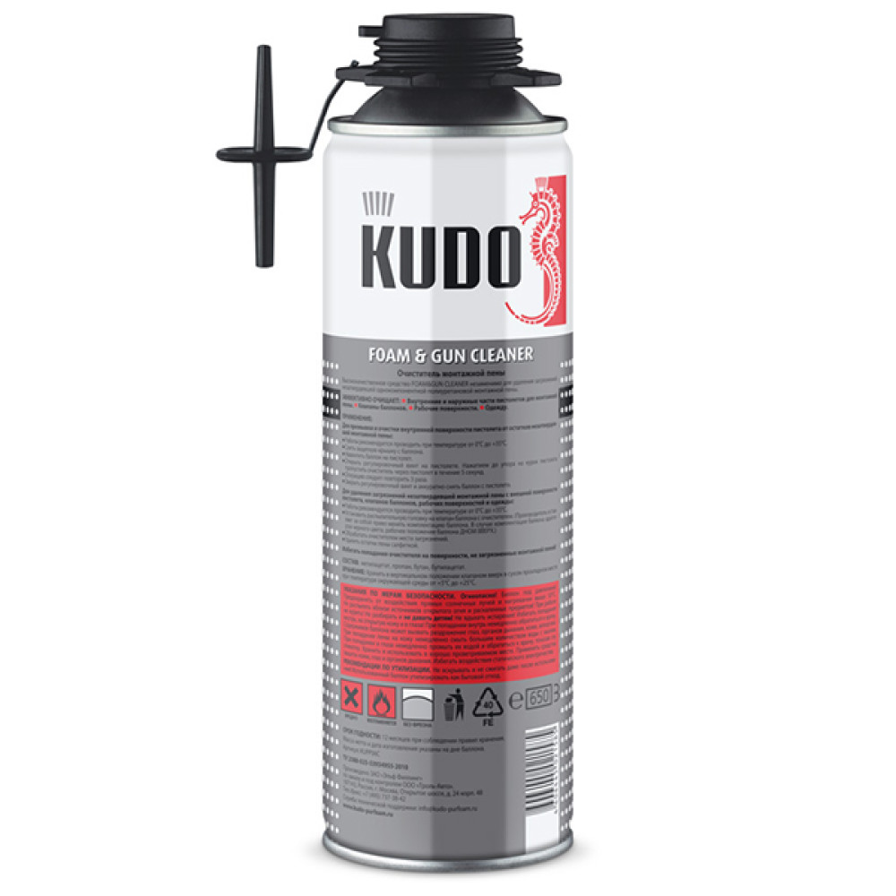 Очиститель монтажной пены Kudo Foam&Gun Cleaner 650мл