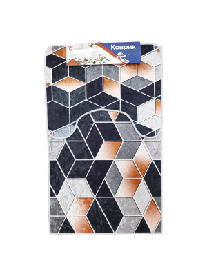 Коврик для ванной набор 60*90/50*60см ромбы BZ-SJR269-1 Baizheng Коврик для ванной набор 60*90/50*60см ромбы BZ-SJR269-1 Baizheng