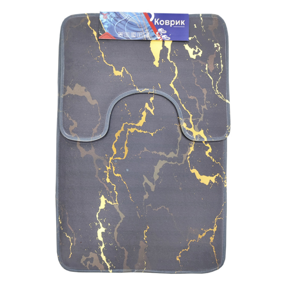 Коврик для ванной 50*80/50*40см мрамор черно-золотой BZY0929-2 Baizheng