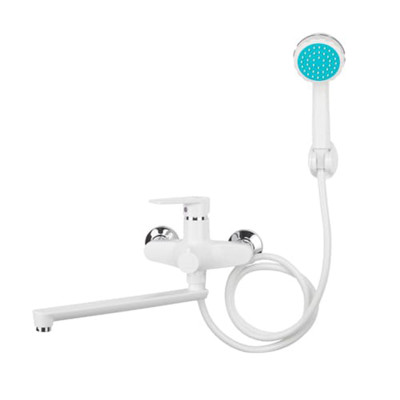 Смеситель DIKALAN для ванны однорыч, длинный излив, для гор. и хол. воды Белый ПЛАСТИК (12) HY-503