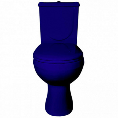 Унитаз-компакт Ирида горизонтальный выпуск синий Антивсплеск  Комбо