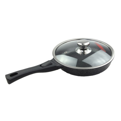 Сковорода алюминиевая 24 см съем ручка стекл крыш под упак индукция Мегаполис Серебро Горница