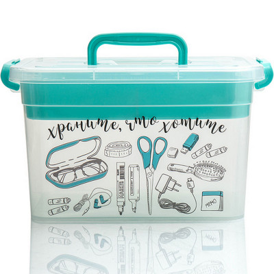 Контейнер пластиковый  6,5 л 310*200*180 мм для хранения с вкладышем Важные мелочи Полимербыт