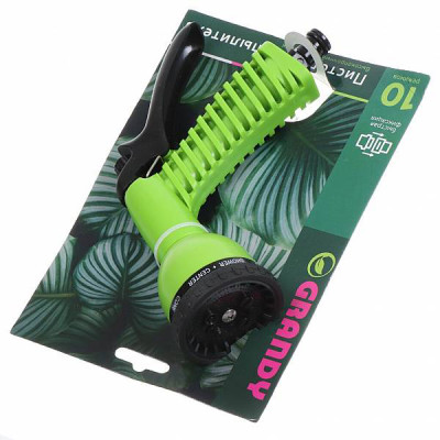 Пистолет-распылитель 10 режимов, быстросъемный, в блистере с клипсой, Grandy, JS-9322 Пистолет-распылитель 10 режимов, быстросъемный, в блистере с клипсой, Grandy, JS-9322