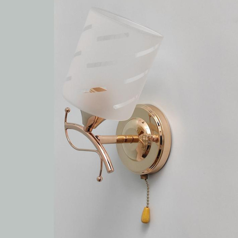 Cнимок Бра 1 плафон 14,5*10*22,5 см Е27 60Вт 4м2 плафон стекло золото Baizheng