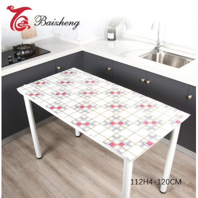 Клеенка силиконовая 1,2*20 м 0,7 мм клетка розово-серый Baizheng