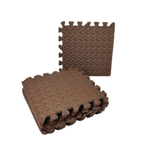 Коврик-пазл 9шт 30*30*1см коричневый Baizheng